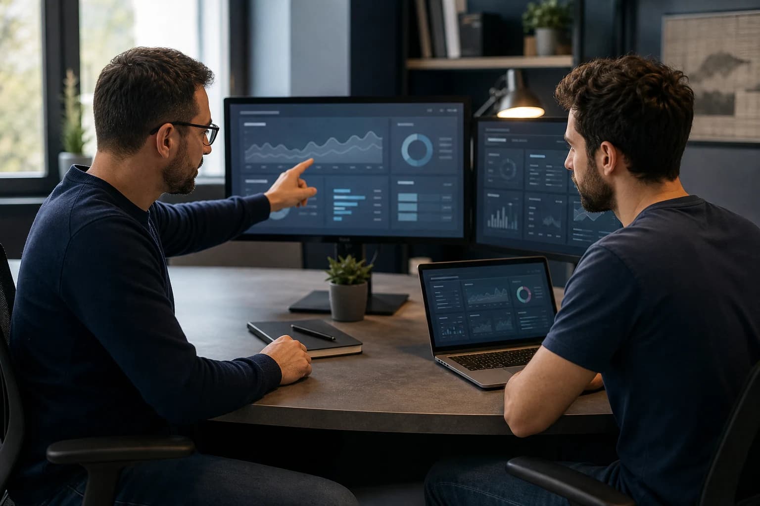 Tecnici al lavoro sul monitoraggio di siti e infrastrutture cloud gestite
